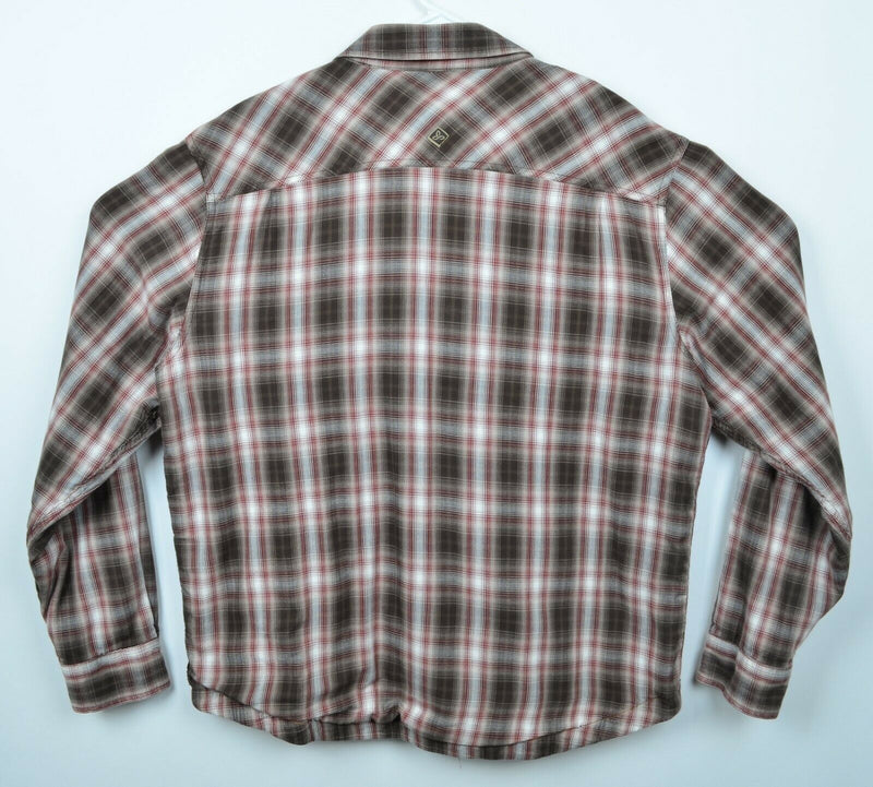 Prana Men's Sz Large Snap-Front Thermal Lined Plaid Long Sleeve Shirt Jacket