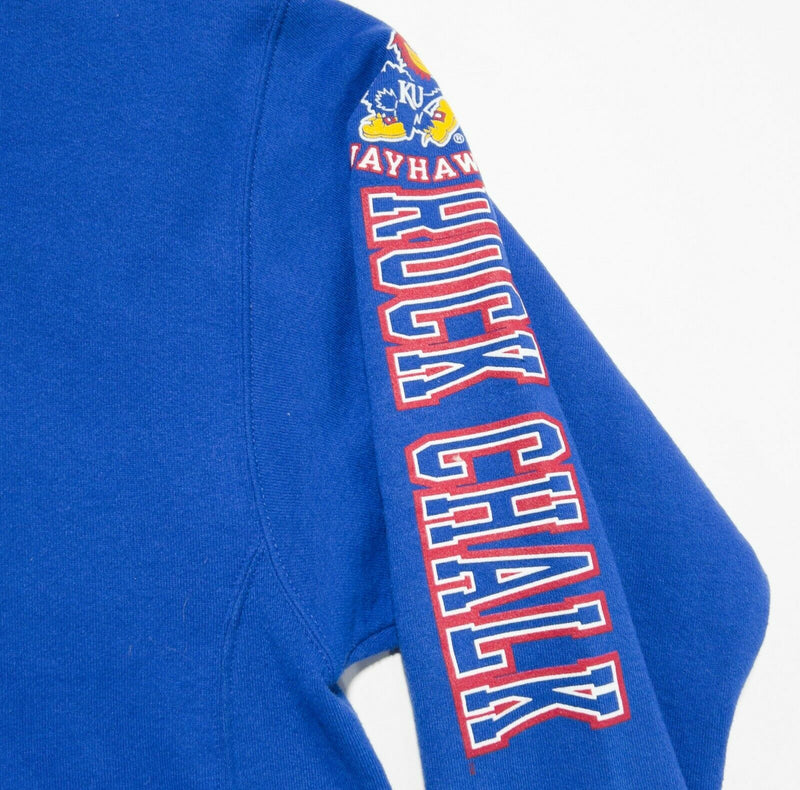 Kansas Jayhawks Men's XL Russell Athletic Blue Vintage Hooded Sweatshirt