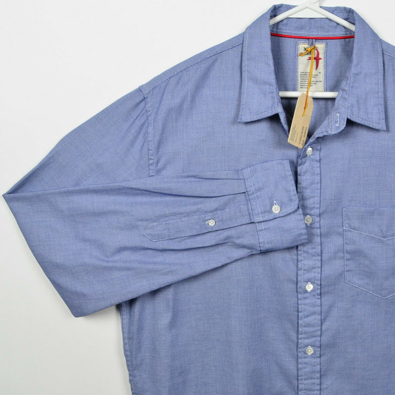 Relwen Men's XL Classic Blues Oxford Long Sleeve Button-Front Shirt