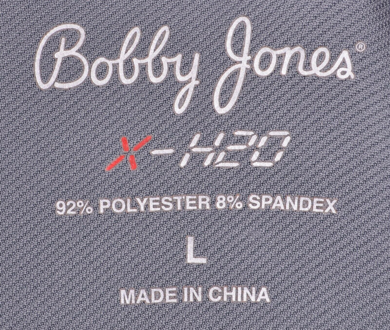 Bobby Jones Men's Sz Large X-H20 Gray Argyle 1/4 Zip Pullover Golf Jacket