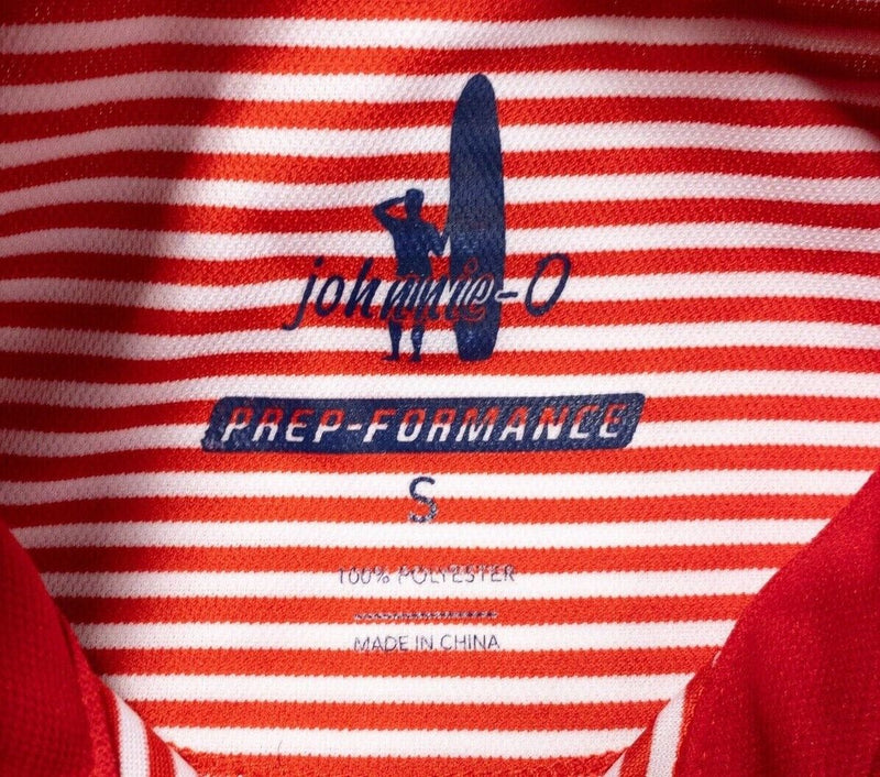 Johnnie-O Chicago Blackhawks Polo Small Men's Prep Formance Red Striped Wicking