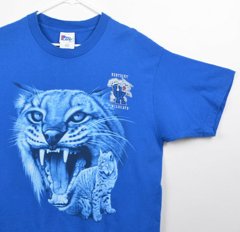 Vtg 90s Kentucky Wildcats Men's Sz Large Basketball Blue Pro Player T-Shirt