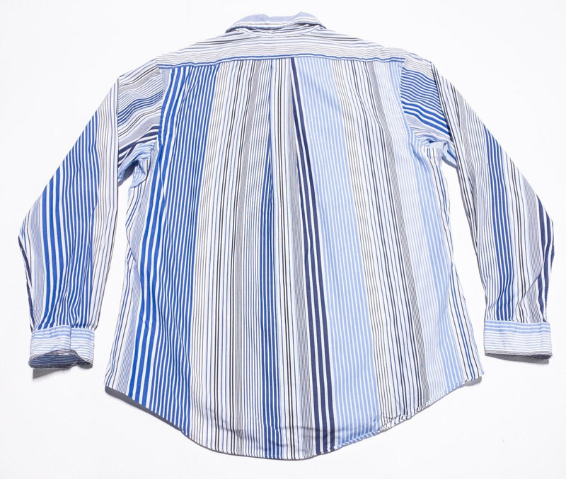 Polo Ralph Lauren Shirt Men's XL Striped Blue White Button-Down Long Sleeve