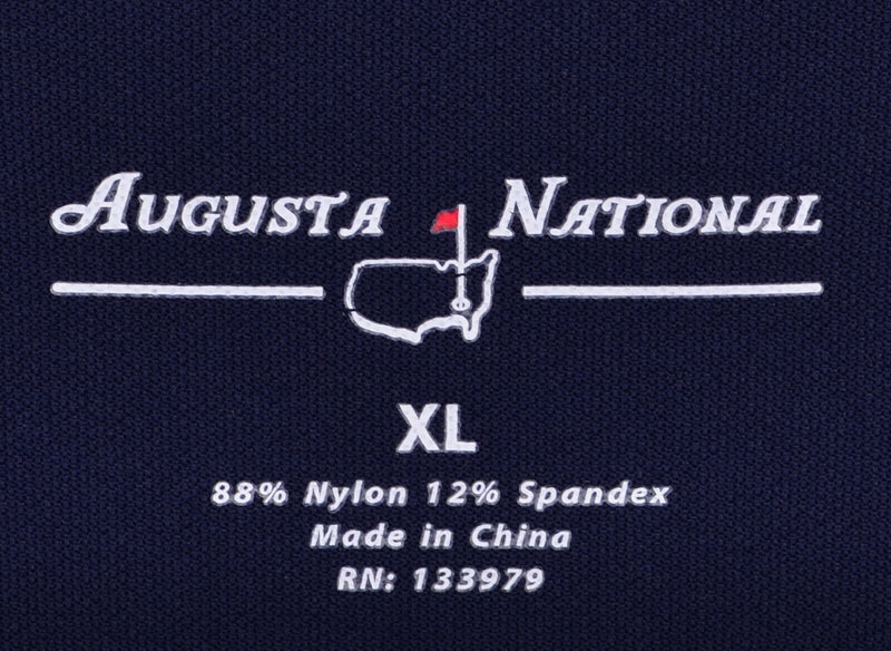 Augusta National Men's Sz XL Nylon Spandex Blend Masters Navy Golf Polo Shirt