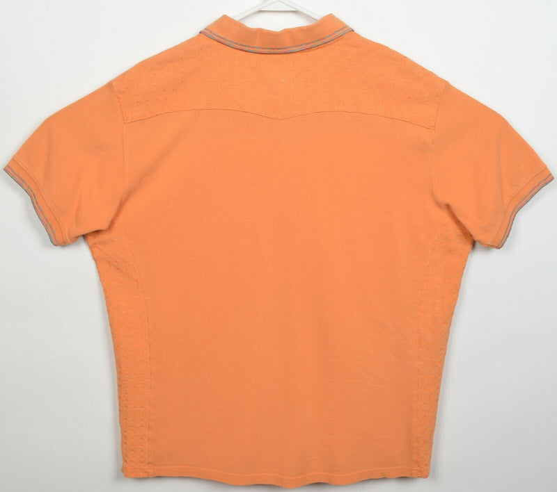 Robert Graham Men's Large Orange Pima Cotton Short Sleeve Polo Shirt