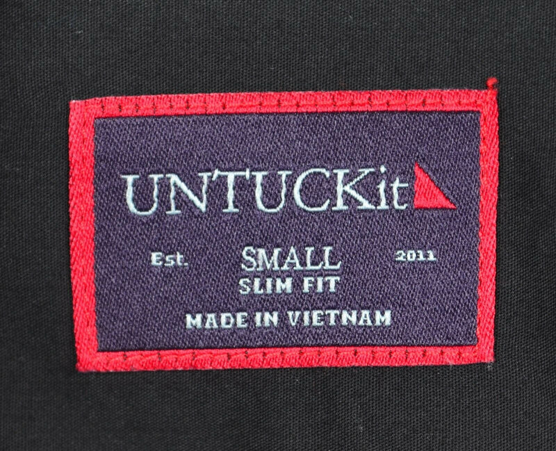 UNTUCKit Men's Small Slim Fit Solid Black Long Sleeve Casual Button-Front Shirt