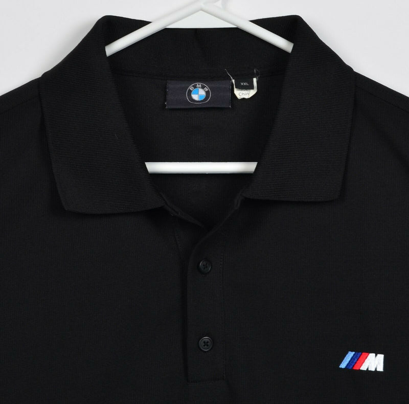 BMW M Series Men's 2XL Solid Black M3 Logo Short Sleeve Wicking Polo Shirt