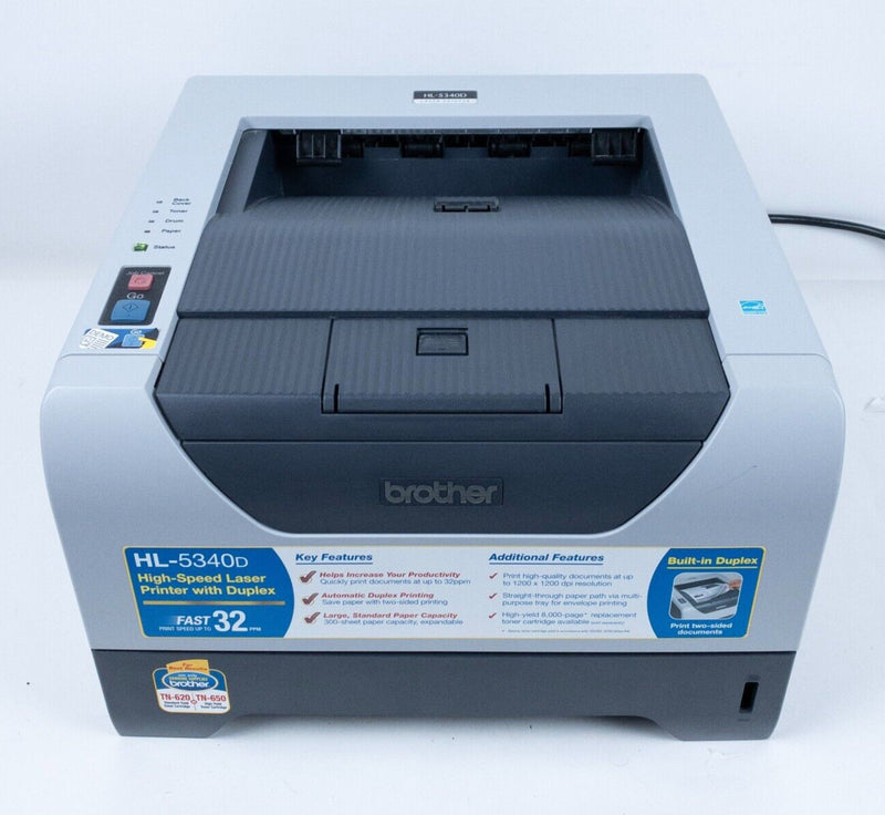 Brother HL-5340D Printer Duplex Workgroup Monochrome Laser Printer Tested