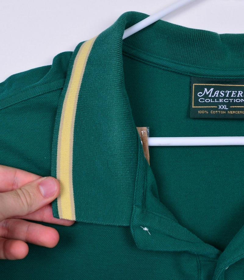 Masters Collection Men's 2XL Green Stripe Collar Augusta National Golf Shirt