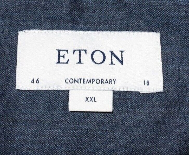 Eton Contemporary Shirt 46 18 (2XL) Men's Dress Shirt Long Sleeve Blue