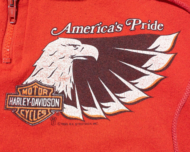 Vintage Harley-Davidson Sweatshirt Men's Large 80s Eagle America's Pride Red