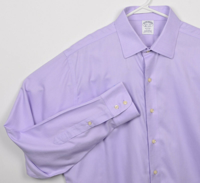 Brook Brothers Men's 16.5-36 Solid Purple Lavender Non-Iron Regent Dress Shirt