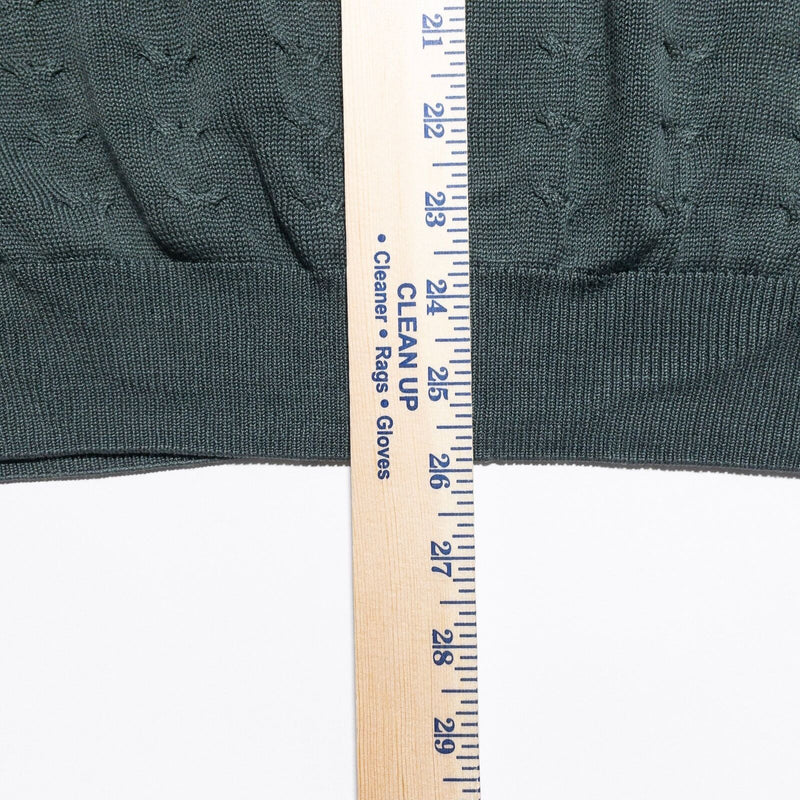 Barneys New York Silk Sweater Men's Medium Knit Green Henley Collar Vintage