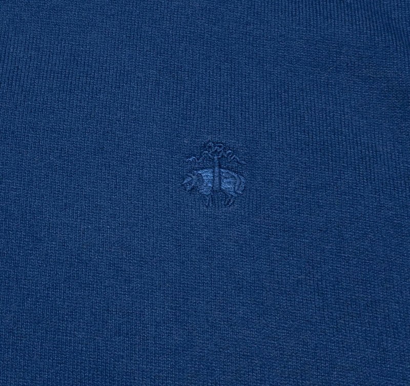 Brooks Brothers Long Sleeve Polo Shirt Elbow Pads Sheep Logo Navy Blue Men's 2XL