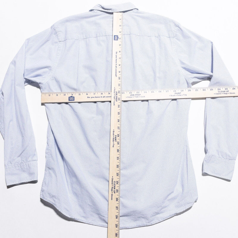 Rodd & Gunn Shirt Men's Medium Sports Fit Polka Dot White Blue Long Sleeve