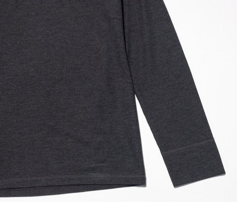 Mack Weldon Thermal Large Men Shirt Waffle-Knit Gray Thermolite Wool Long Sleeve