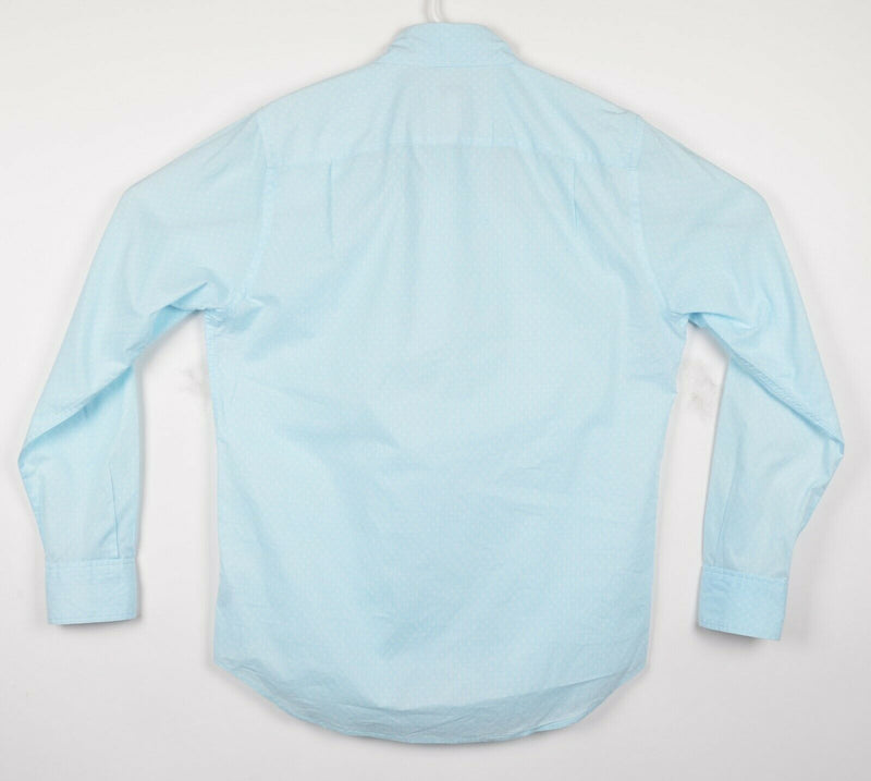 Steven Alan Men's Medium Light Blue Geometric Diamond USA Button-Down Shirt