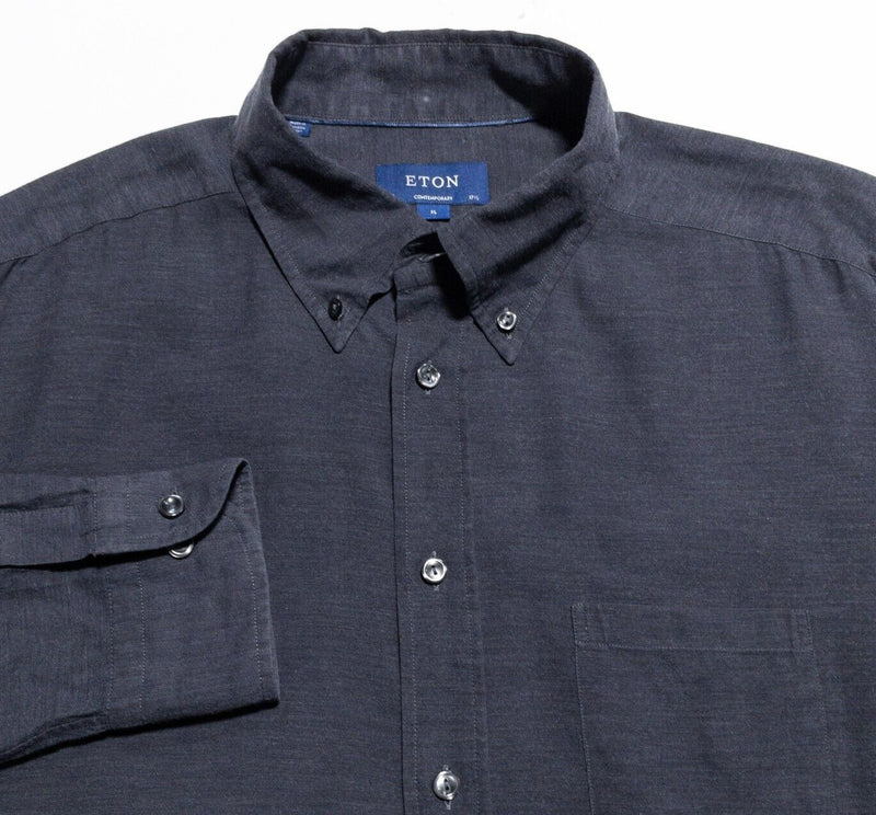 Eton Dress Shirt Men's 17.5/44 (XL) Contemporary Button-Down Solid Gray