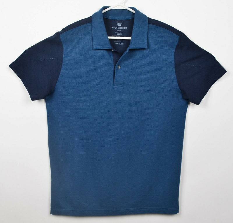 Mack Weldon Men's Large Blue Cotton Modal Blend Blue Navy Blue Polo Shirt