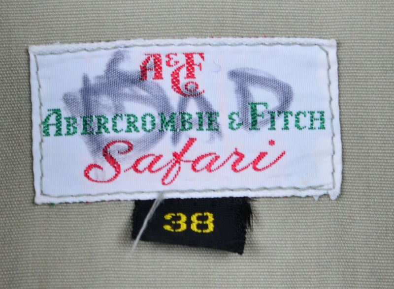 Vtg Abercrombie & Fitch Men's Sz 38 Safari Khaki Pockets Shirt Jacket