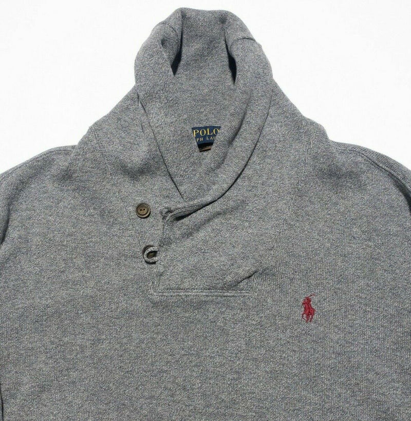 Polo Ralph Lauren Sweatshirt Men's Small Cowl High Neck Heather Gray Sweater