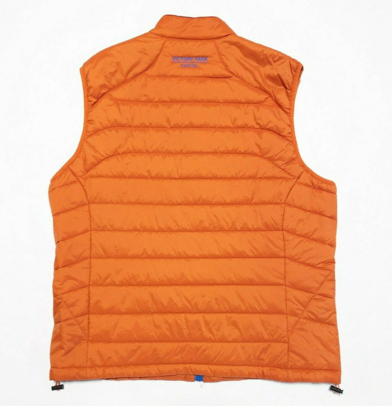 johnnie-O Hudson Quilted Vest Puffer Full Zip Orange Pumpkin Men's Large