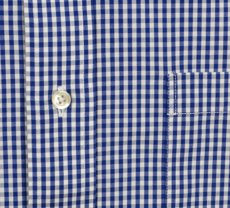 Brooks Brothers Men's Sz 17.5-34 Regent Non-Iron Blue Gingham Check Dress Shirt
