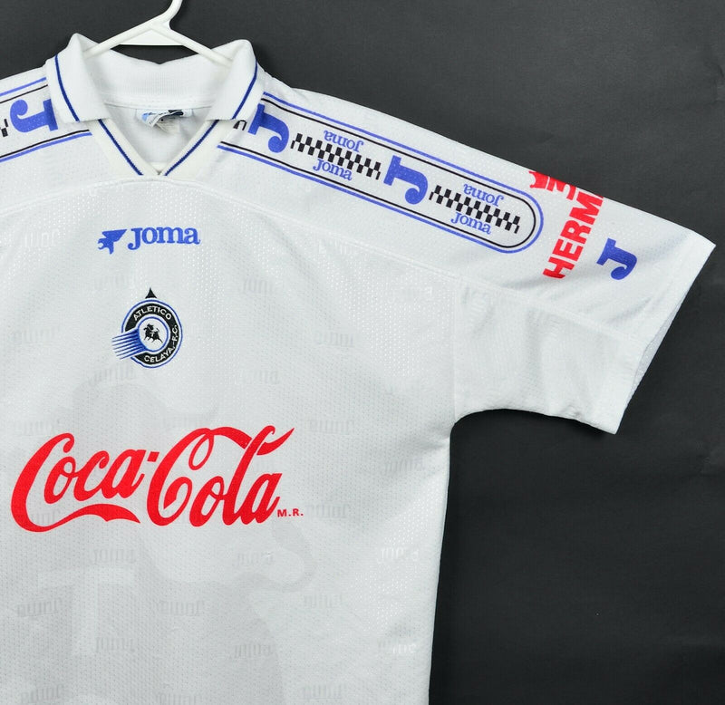 Vintage 90s Atletico Celaya Men's Large White Joma Soccer Mexico Football Jersey