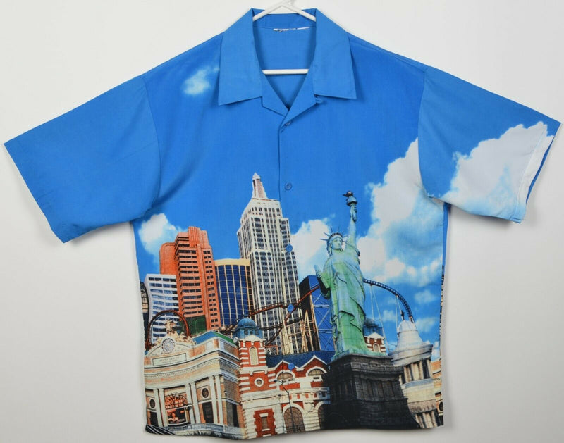 Las Vegas Men's XL? All Over Print Statue of Liberty Polyester Y2K Camp Shirt