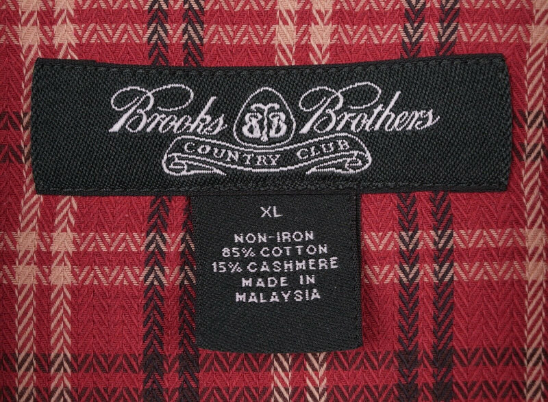 Brooks Brothers Country Men's XL Cotton Cashmere Blend Red Plaid Flannel Shirt