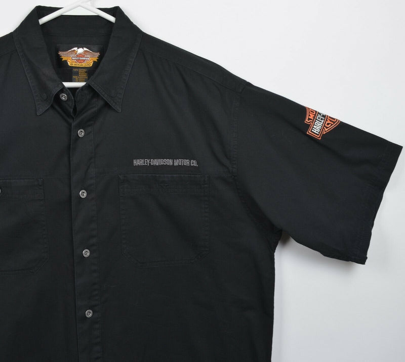 Harley-Davidson Men's Large Black Buell Patch Work Garage Mechanic Biker Shirt