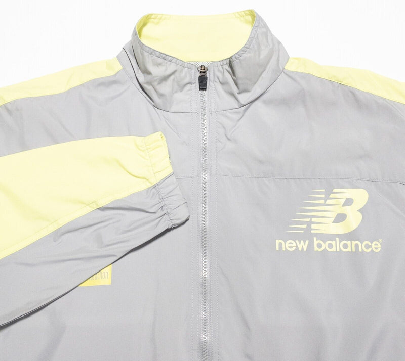 Chicago Marathon Jacket Men's Large New Balance Windbreaker Gray Yellow Running