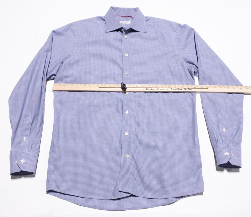 Eton Dress Shirt Men's 16/41 Contemporary Blue Multi-Color Check Long Sleeve
