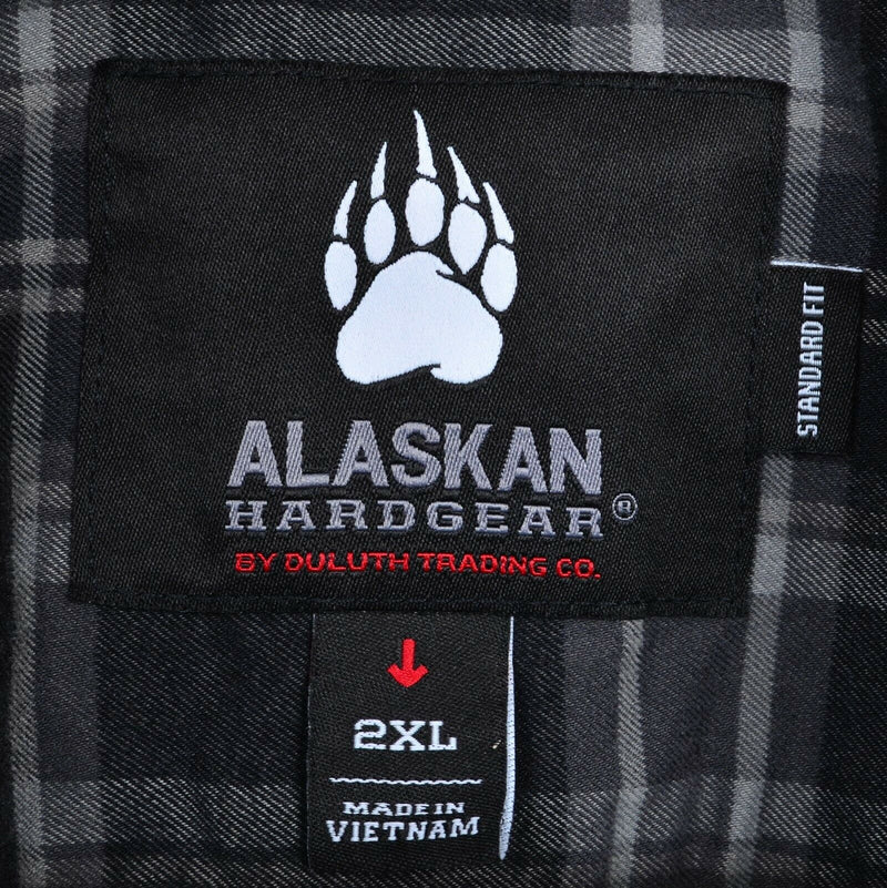 Alaskan Hardgear Men's 2XL Flannel Black Gray Plaid Duluth Trading Co. Shirt