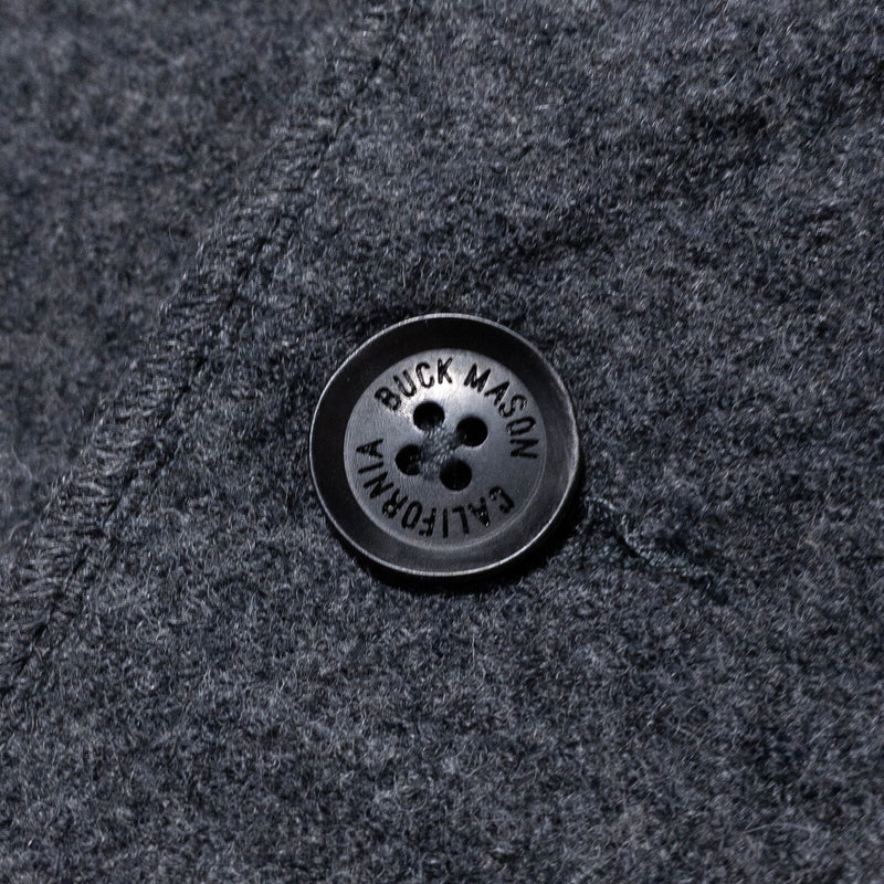 Buck Mason Cardigan Men's Medium Wool Sweater Button-Up Gray Shawl Collar