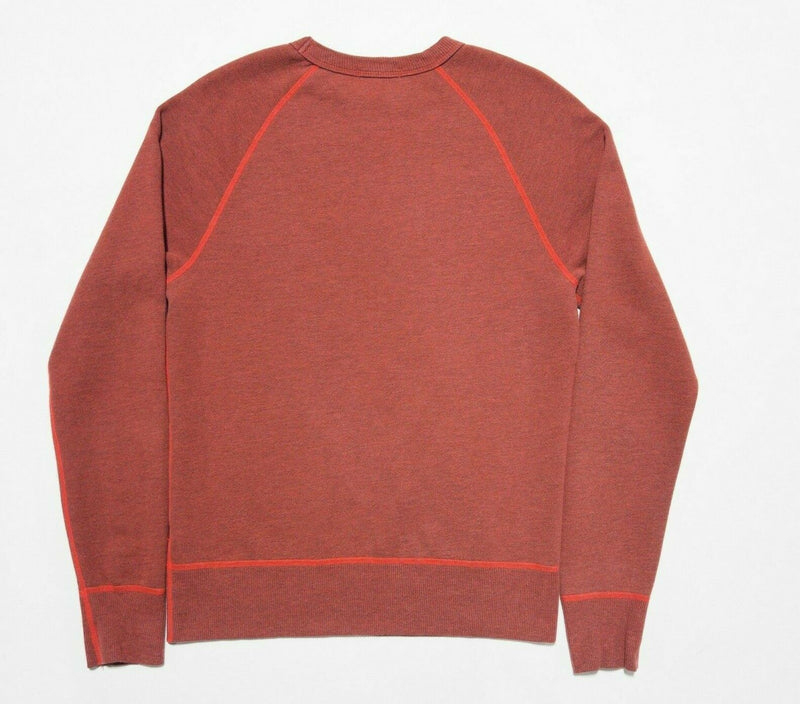 Gustin Men's Small Solid Orange/Red Crew Neck Pullover Fleece Sweatshirt