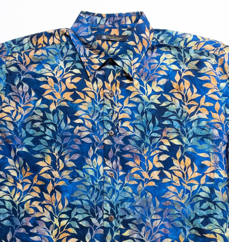 Pete Huntington Handcrafted Hawaiian Shirt Men Medium Colorful Floral Bali Batik