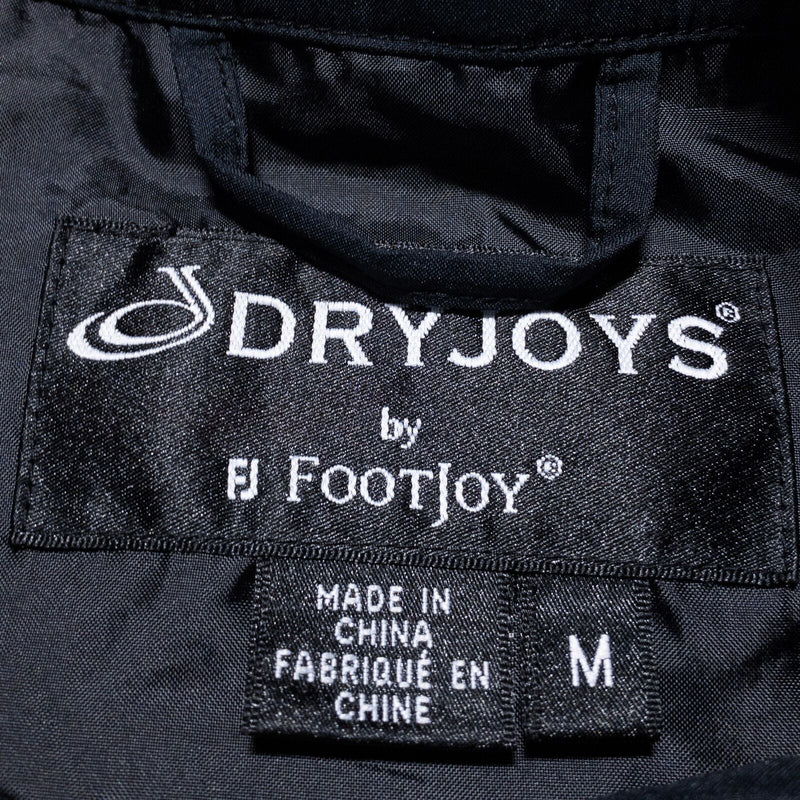 FootJoy DryJoys Jacket Mens Medium Full Zip Golf Solid Black Wind Rain Resistant