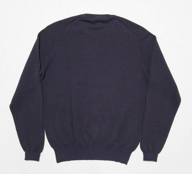 Peter Miller Men's Small Wool Blend Solid Purple Crew Neck Pullover Sweater