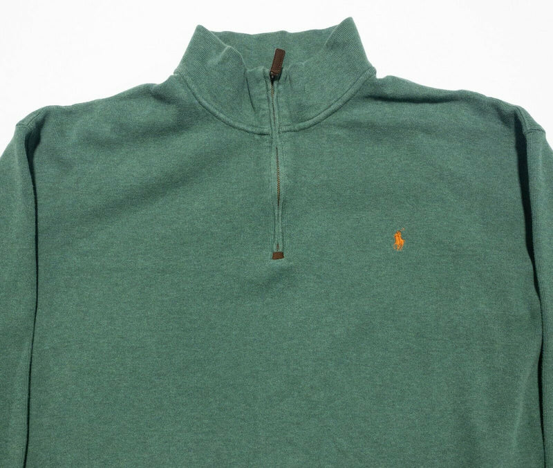 Polo Ralph Lauren Men's 3XLT (3XL Tall) Green 1/4 Zip Pony Sweater Sweatshirt