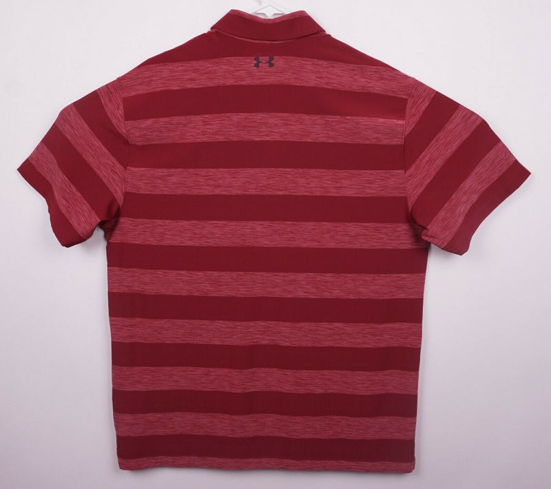Under Armour Men's Sz XL Loose HeatGear Red Striped UA Performance Polo Shirt