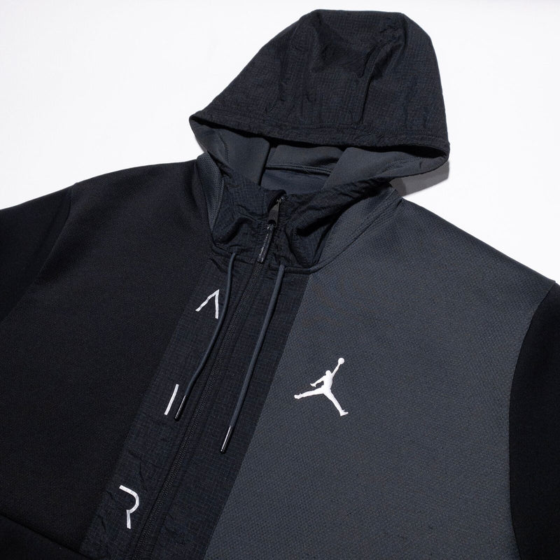 Nike Air Jordan Sweatshirt Men's 4XL Full Zip Hooded Jumpman Fleece Black CV2328