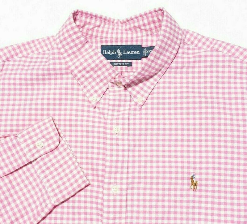 Polo Ralph Lauren Men's 2XL Long Sleeve Shirt Pink Gingham Check Button-Down