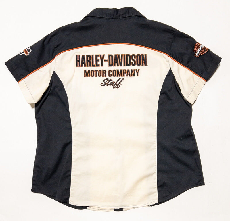 Harley-Davidson Staff Shirt Women's 1W Snap-Front Embroidered Employee Ivory