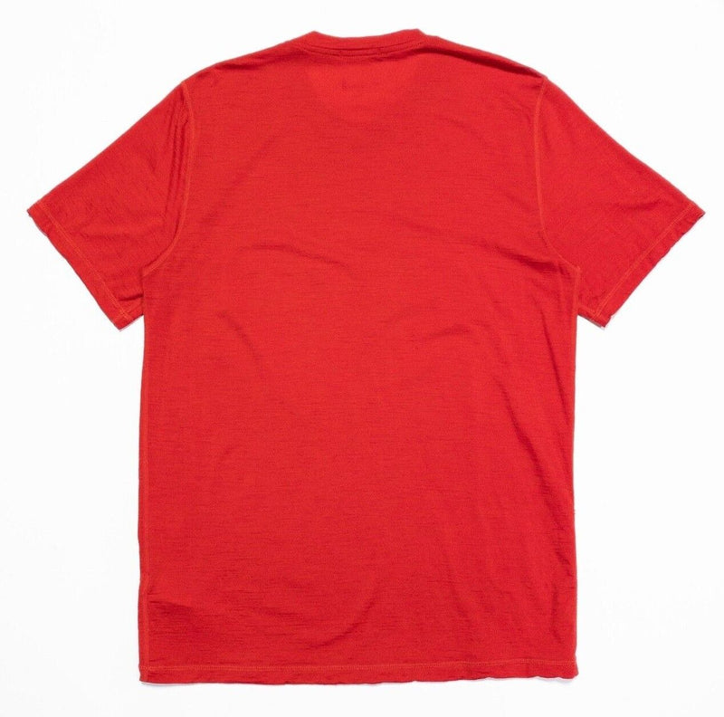 SmartWool T-Shirt Men's Medium Merino Wool Solid Red Crew Short Sleeve Hiking