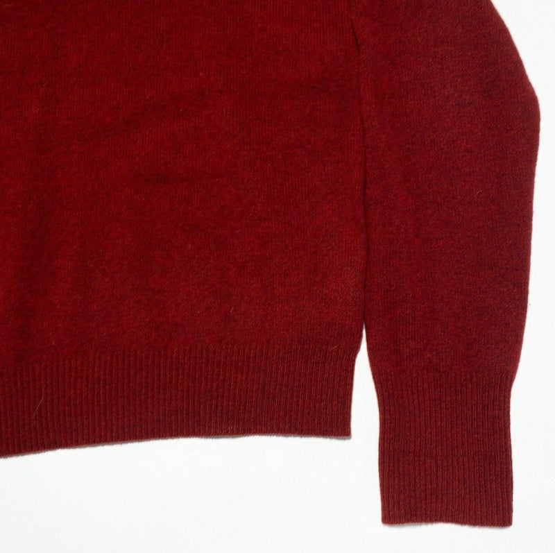 Polo Ralph Lauren Sweater Men's Medium Lambswool Collared Red Knit