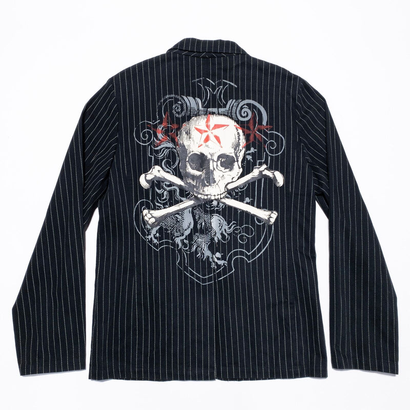 Our Silent Procession Blazer Jacket Men's Fits S/M Tag XL Black Skull Crossbones