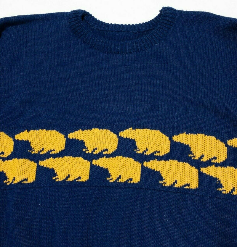 Cal Golden Bears Berkeley Vintage 50 60s Sweater Navy Blue Knit Men's Fits L/XL