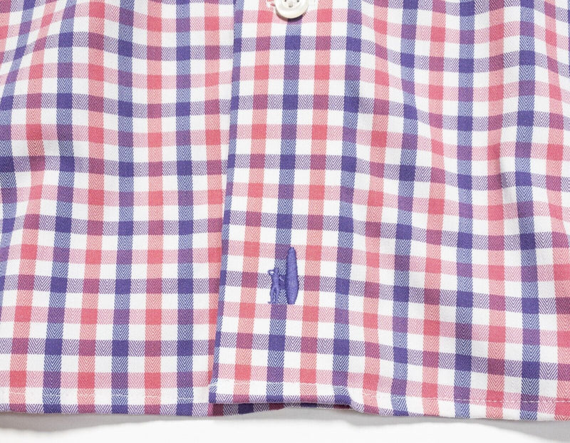 johnnie-O Shirt Men 2XL Prep-Formance Long Sleeve Nylon Bamboo Pink Purple Check