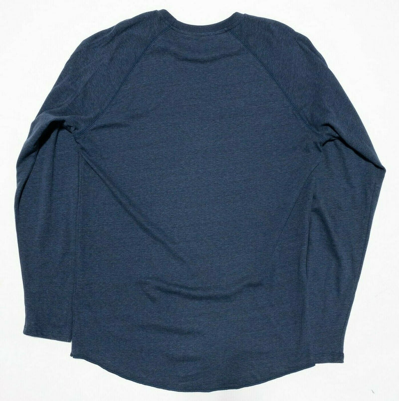 Marine Layer Long Sleeve Double Layer T-Shirt Crewneck Blue Rayon Blend Men L/XL